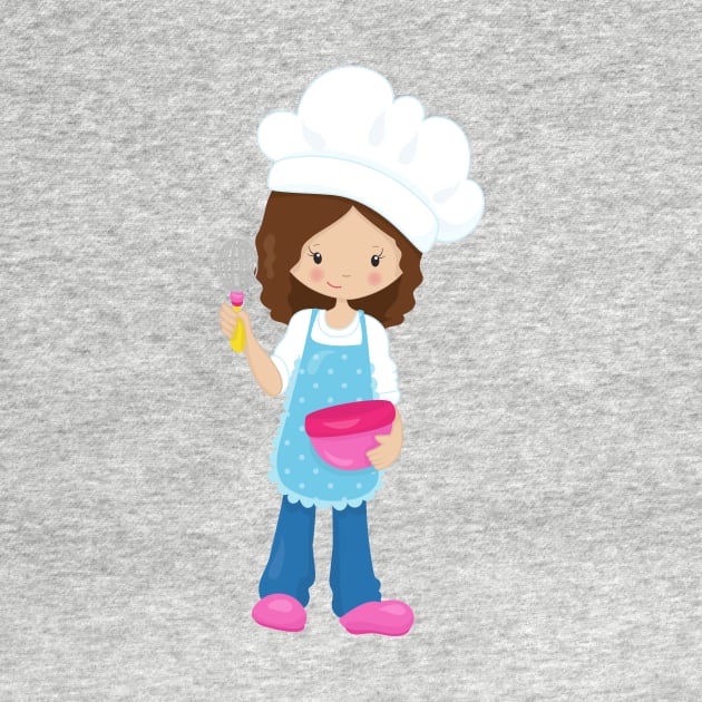 Baking, Baker, Pastry Chef, Cute Girl, Brown Hair by Jelena Dunčević